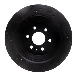 Chevrolet Colorado Brake Rotor (1) - Rear Right - R1 Concepts - Drilled & Slotted - Black - `15-`20